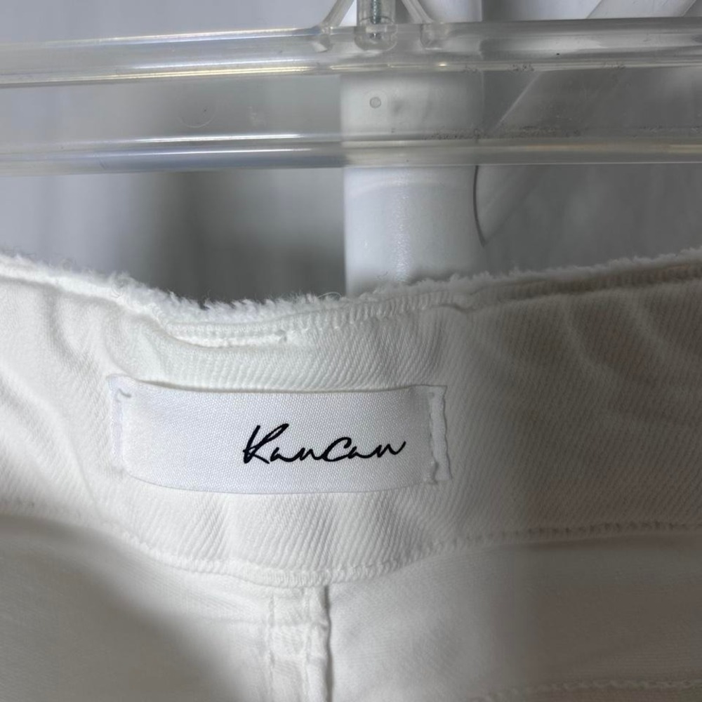Kancan Jeans Women's White Distressed Stretch Pants high Rise Skinny Fray - Picture 6 of 7